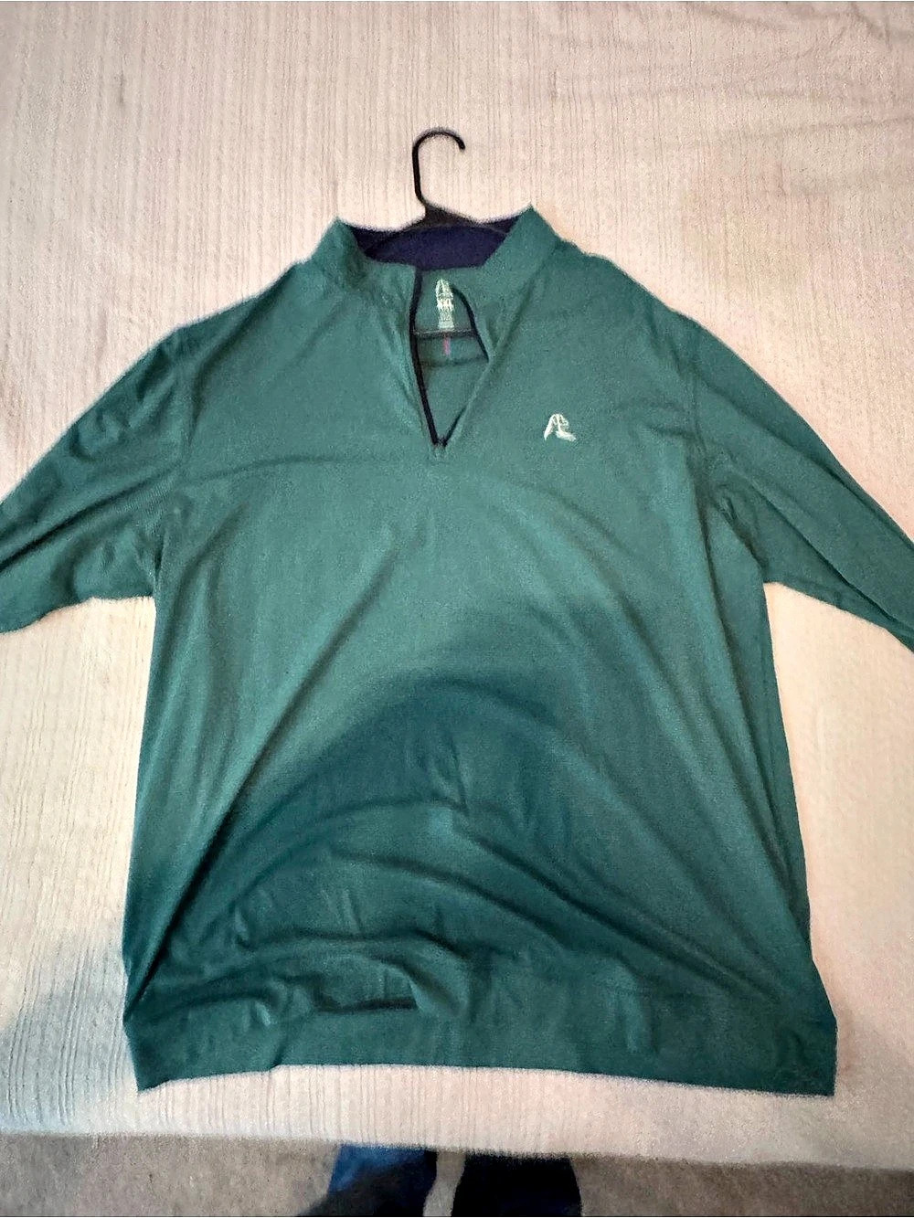 Rhoback Riva Heather Stripe Performance Q-Zip Men's Green XXL